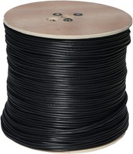 1000FT Black Bulk Siamese RG59/U Cable 20AWG  18/2AWG 95 Shielding CCTV