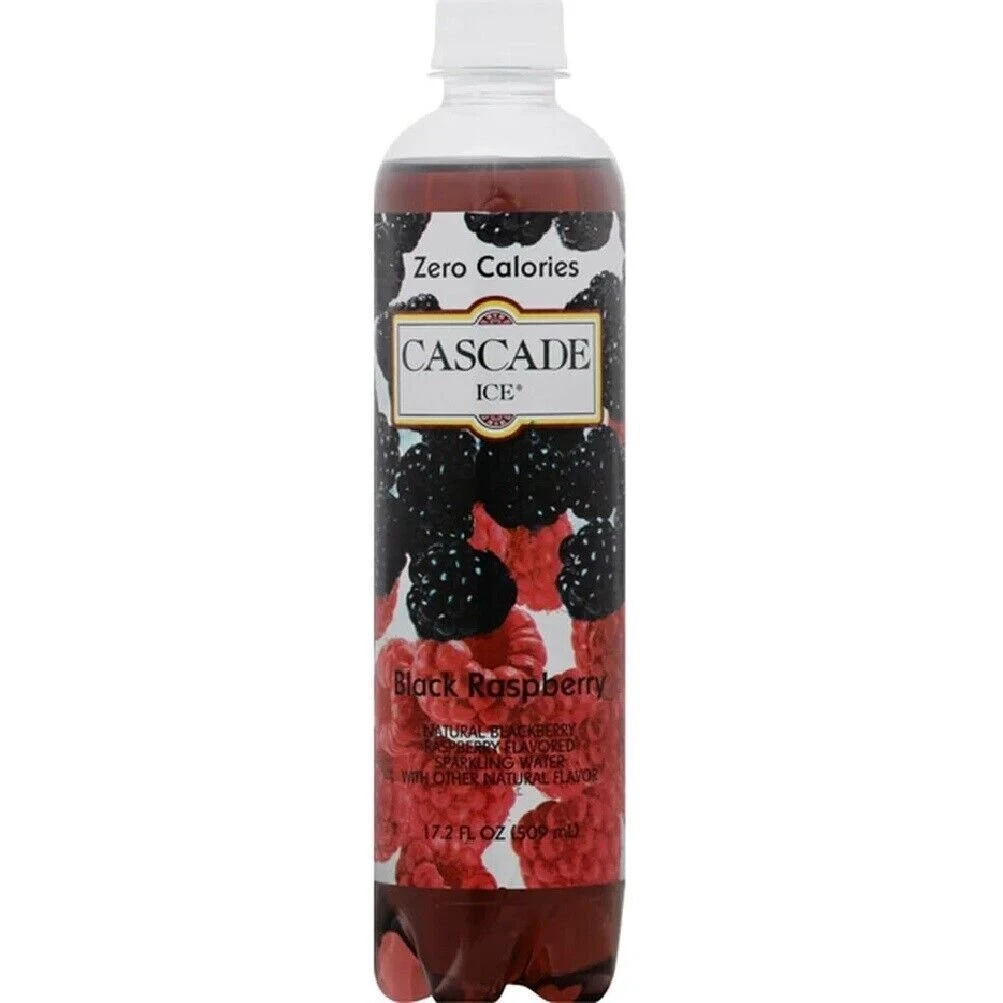 Cascade Ice Sparkling Water BLACK RASPBERRY Sugar-Free Sodium-Free 17Oz, 10 Pack