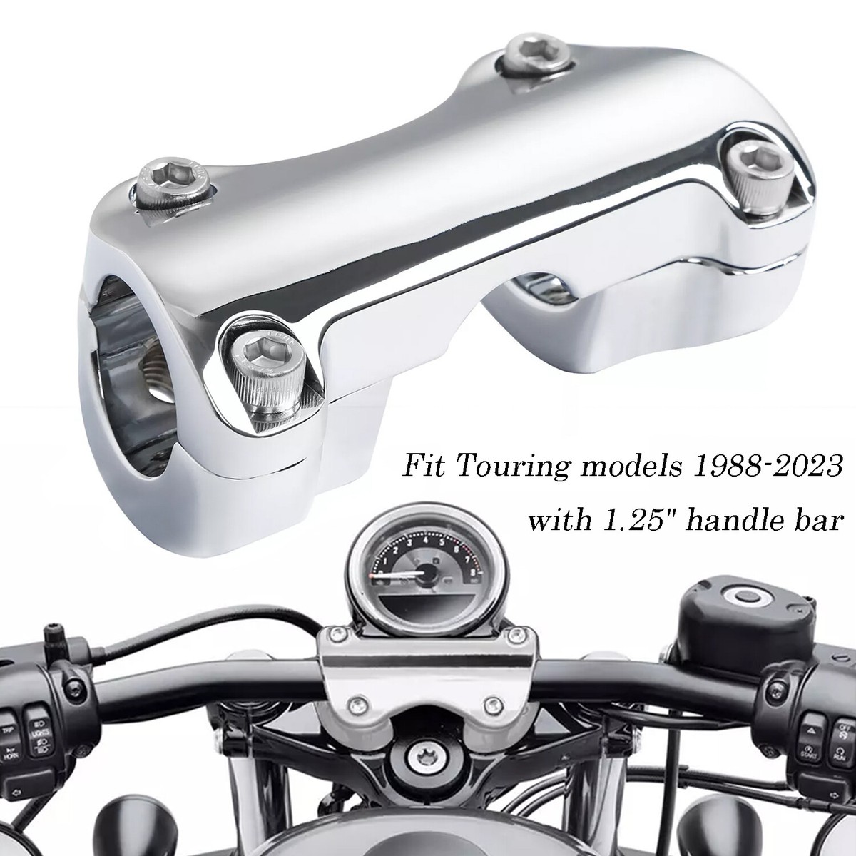 Harley-Davidson ゲージマウント クランプ1.25インチハンドル用 1.25'' Handlebar Riser Top Clamp Fit For Harley Road King Glide