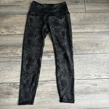 Beyond Yoga Black Viper Snake High Rise Midi Leggings Sz XS