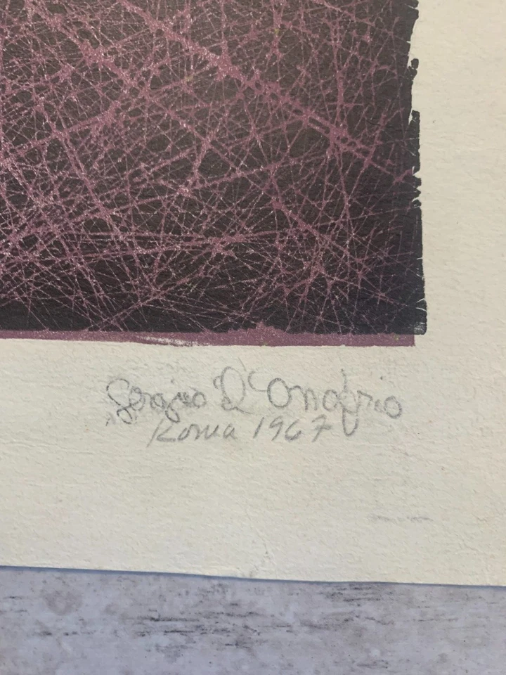 Epreuve d'artiste signée d'onofrio Art Abstrait Moderne Contemporain Roma 1947 - Photo 3/4