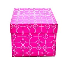 Pink Petals Box,Lid,White inside,Designer Covered Cardboard,7.2"x5.2"x4.1"