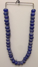 Beads African Recycled Blue Glass 20mm
