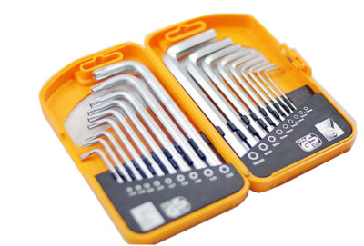 18pc Cr-V Hex & Tamperproof Torx Key Wrench Set:  9pc 1.5-10mm & 9pc T10-T50