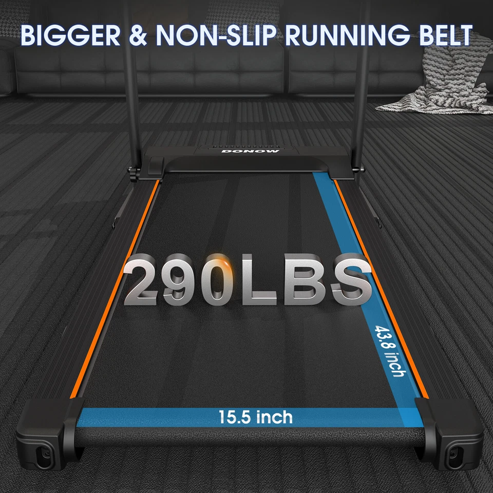 Treadmill with Incline, 3.0HP Foldable Treadmill for Home Office Small Space Por - Image 3 of 4