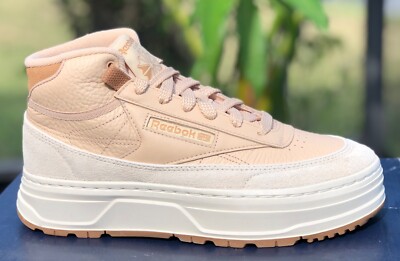Size 8 - Reebok Club C Geo Mid Weathered Beige Women s Shoes GZ2159 NEW