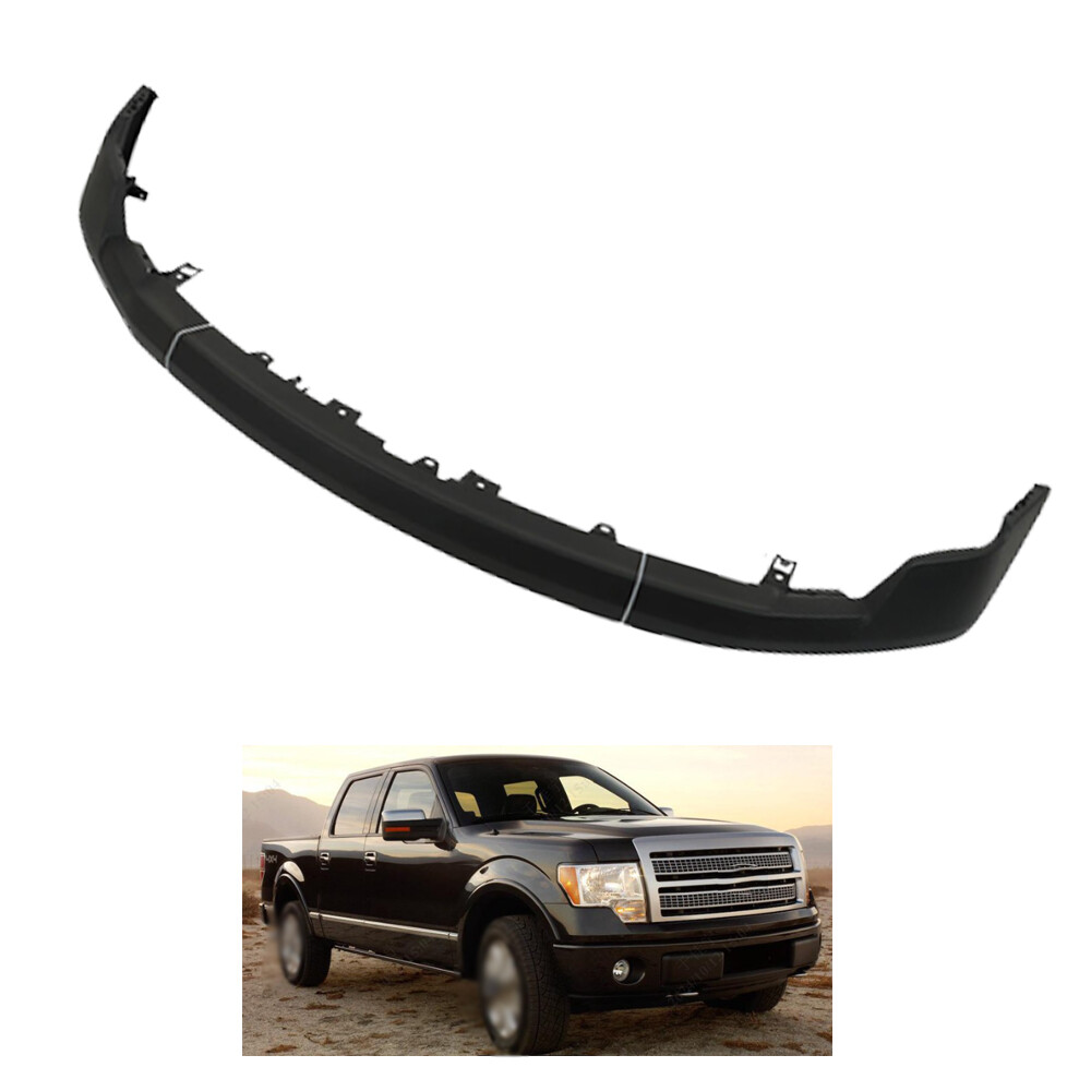 09-14 Ford F150 Black Primed Front Upper Bumper Cover No Tow Hook Hole