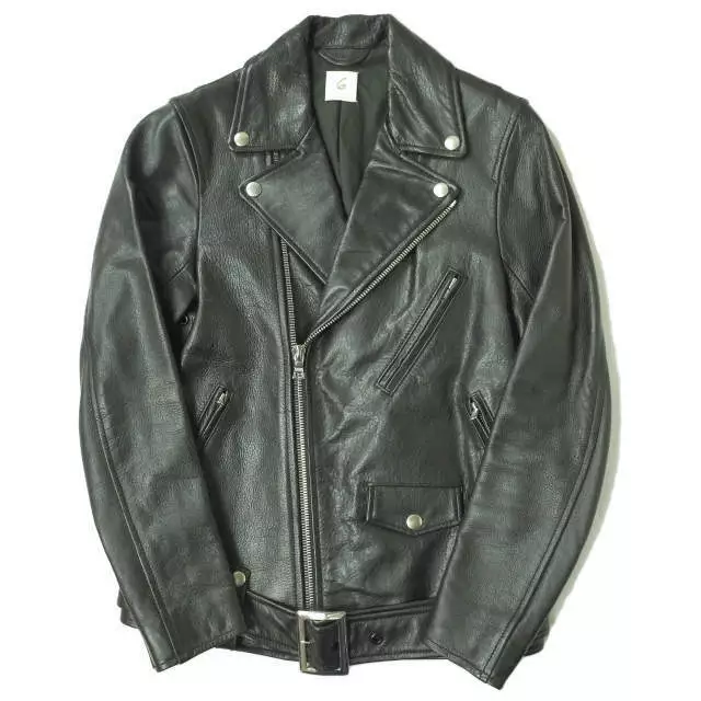 6 ROKU BEAUTY&YOUTH UNITED ARROWS Cow Leather Double Riders Jacket 36 black