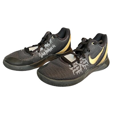 Kyrie Irving Nike Flytrap II Air Zoom Basketball Shoes Mens 8 Black Gold Hoops