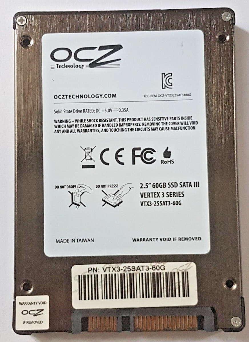 60 GB SATA OCZ Vertex Series SSD VTX3-25SAT3-60G 2D-NAND MLC - Main Image