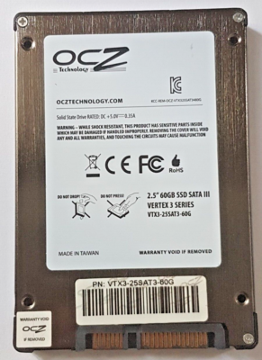 60 GB SATA OCZ Vertex Series SSD VTX3-25SAT3-60G 2D-NAND MLC