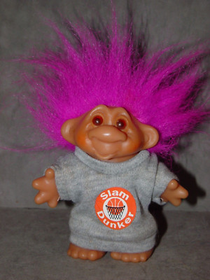 Troll Doll 5'' Dam Norfin Slum Dunker BasketBall Player Purple Hair