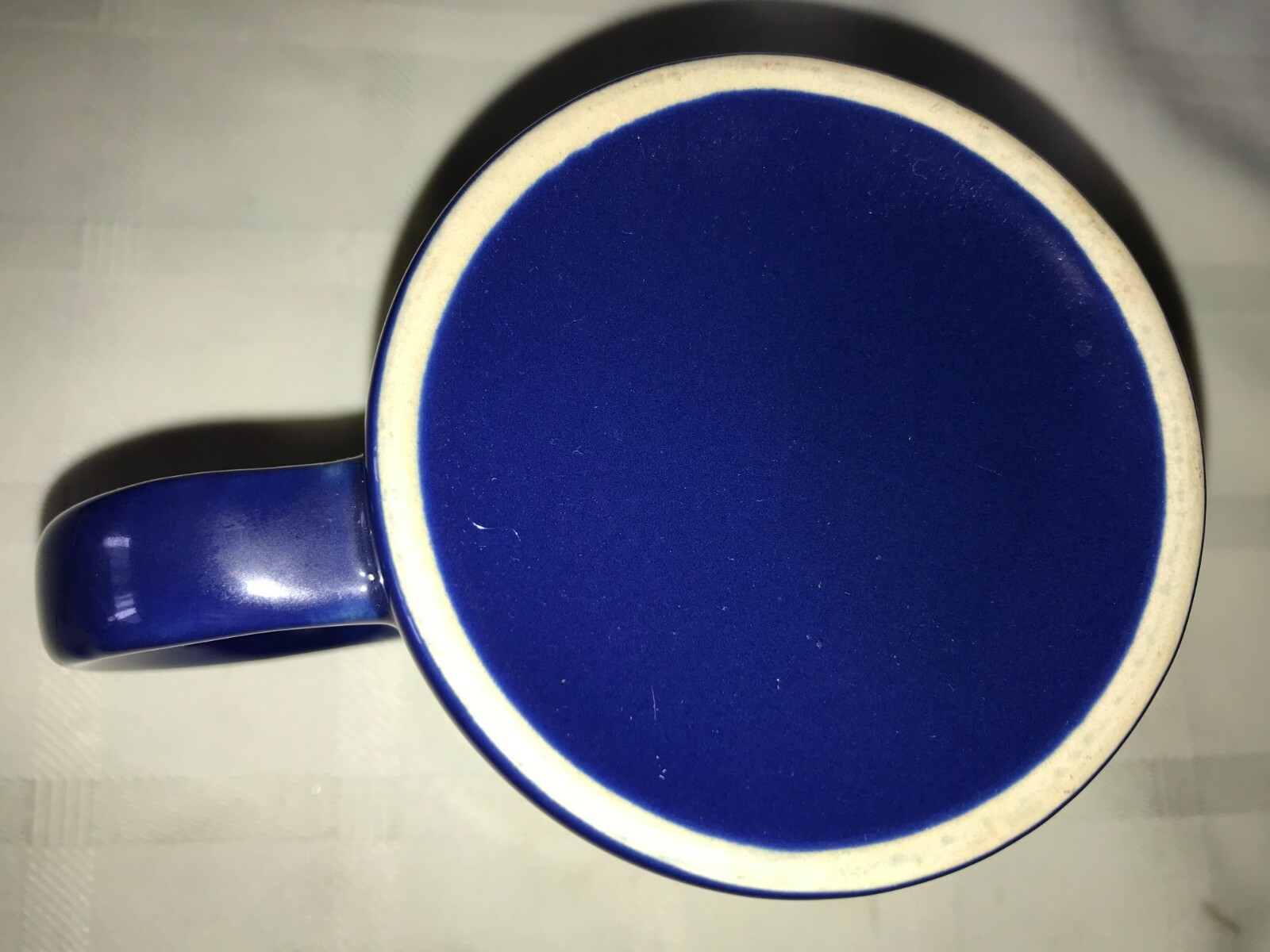 AQUARIUS 10oz Coffee Mug Cup Jan 21-Feb 19 ZODIAC SIGN Blue GOLD DECAL 3&frac34;" Tall