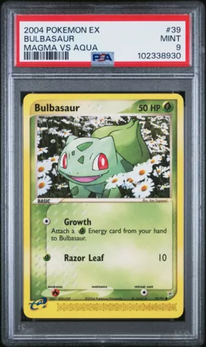2004 POKEMON EX TEAM MAGMA VS TEAM AQUA 39 BULBASAUR PSA MINT 9