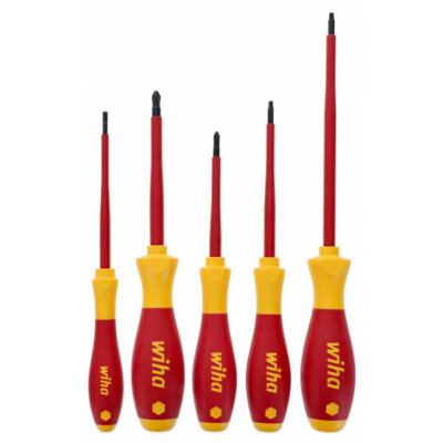 WIHA 32083 SLOTTED PHILIPS & SQUARE INSULATED SCREWDRIVER SET - 5 PIECES- NEW