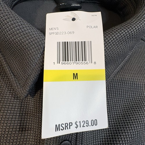 Spyder Jacket Coat Mens Medium Polar Button Up Gray Fleece Lined HWT NWT $129 - Picture 5 of 11