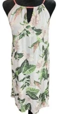 Ethereal Eddie Bauer Small Womens Tropical Leaf Print Dress Summer Beach