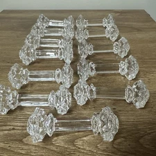 Antique Bombay Crystal Knife Rest | Barbell Shaped | Elegant Glass | Formal READ