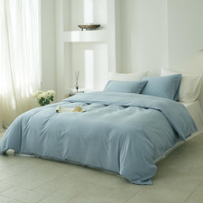 100 Washed Cotton Duvet Cover Set King Size 3 Pieces 1 Duvet Cover 104"x92"