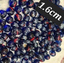 150 BIGLIE DI VETRO Blu 16mm Da Collezione. BELLISSIME e RARE..Anni 70-80-90.