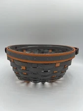 Dresden & Co Like Longaberger Cross Bottom Bowl Basket W/Protector -EUC