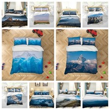 3D Mountain Clouds Sky Peak Landscape Quilt Cover Duvet Cover Comforter set