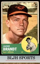 1963 Topps #65 Jackie Brandt Baltimore Orioles (see pics)