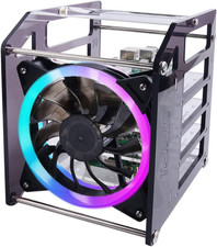 Cluster Case for Raspberry Pi, Pi Rack Case Stackable Case with Cooling Fan 120M