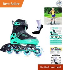 Adjustable Inline Skates Full Light Up Wheels for Kids Adults Outdoor Use