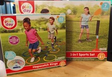 Set of 2: Play Day 3-in-1 Sports Set  Hopscotch Rings -GREAT DEAL..SEE PICS  