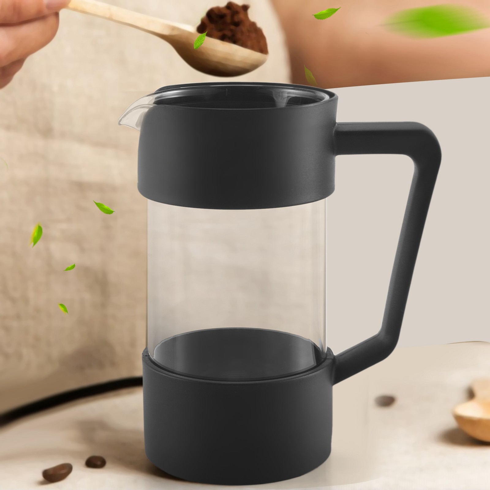 French Press Coffee & Tea Maker, Thickened Borosilicate Glass Coffee Press2988