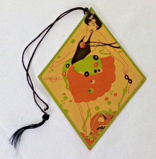 NMINT Antique Vintage Halloween Bridge Tally Card Art Deco Flapper & JOL 1920s