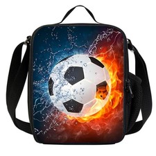 Lunchbox-Tasche mit Fußballmotiv für und Mädchen, Wiederverwendbare 4469