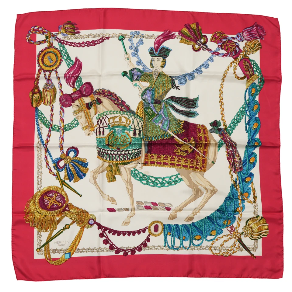 HERMES Carre 90 "Le Timbalier" 100% Silk Scarf Vintage Rare Cleaned - Image 2 of 4