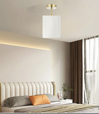 Faux Silk Eliza V Pleated Drum Lampshade Ceiling Pendant Light Shade 7 -10-14 IN