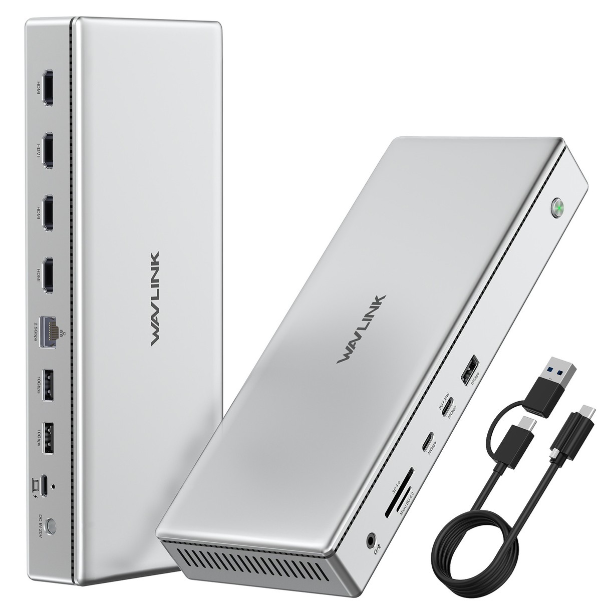 WAVLINK DL7400 DisplayLink Docking Station Quad 4K@60Hz Monitor
