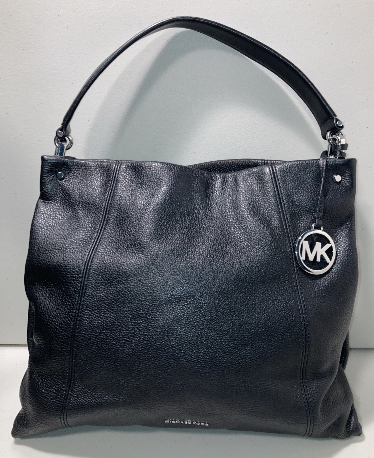 michael kors hobo handbag Silver Tone Hardware Black