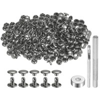 200 Sets Leder Nieten 8Mm X 6Mm Metall Doppelkappe Nieten DruckknöPfe, Gunmetal