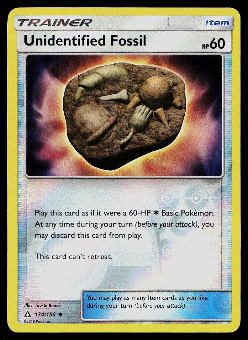 Pokemon Card Ultra Prism Unidentified Fossil 134/156 Reverse Holo Uncommon