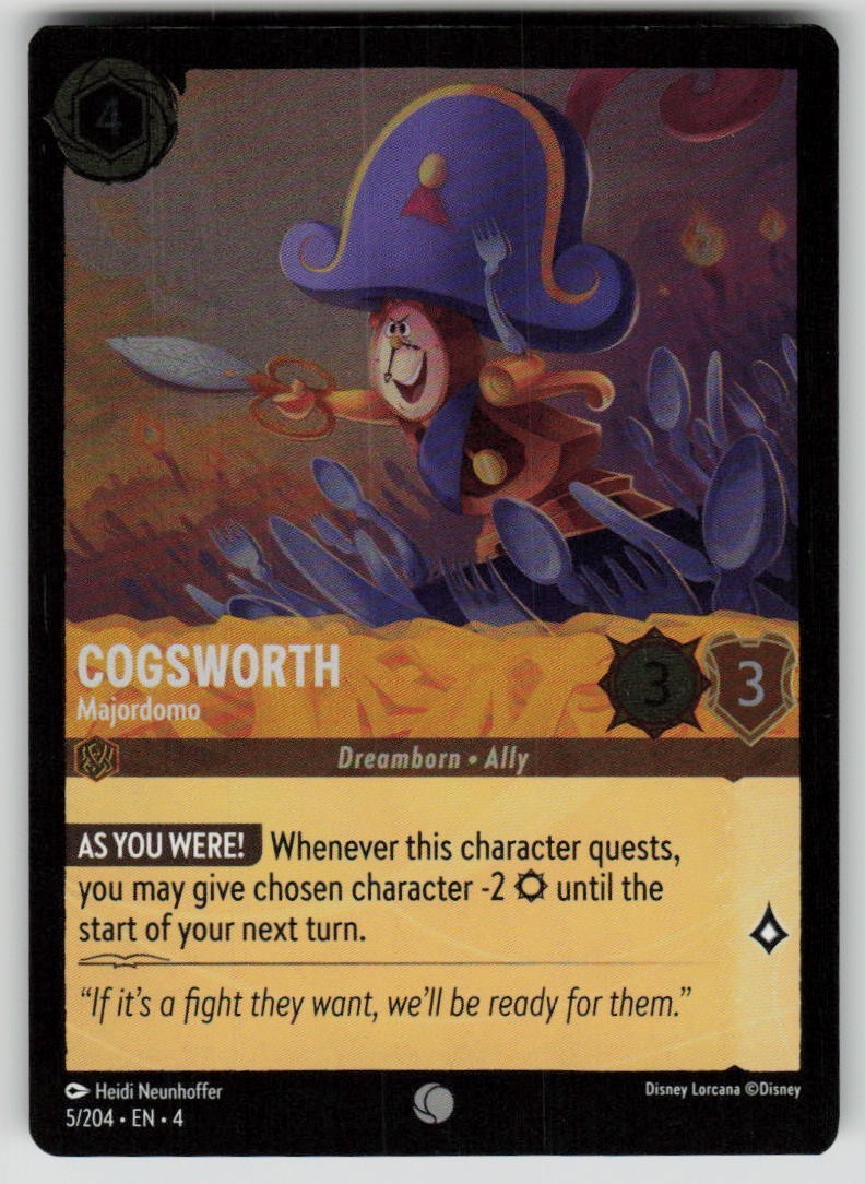 Cogsworth - Majordomo Cold Foil C Ursula's Return 5/204 Lorcana TCG Near Mint