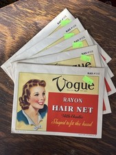 NOS Vintage 1943 Vogue Rayon Hair Nets Black 111E Lot Of 5