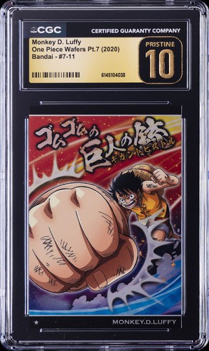 2020 ONE PIECE WAFER BANDAI #7-11 MONKEY D. LUFFY CGC 10 PRISTINE