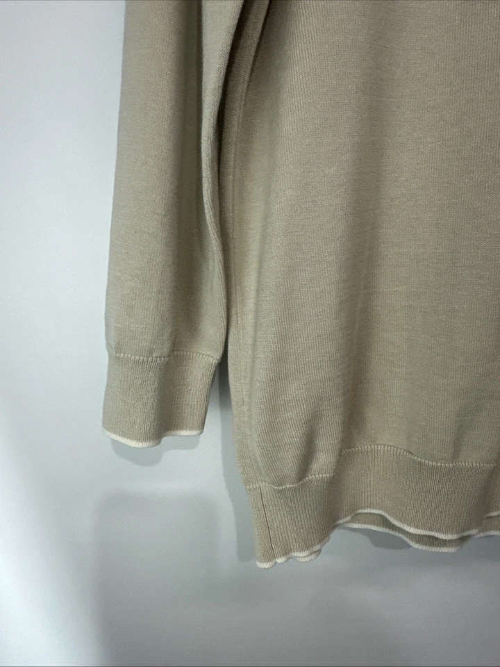 Brooks Brothers 346 Women's Tan Silk Cotton Blend Pullover Knit Top Size Large - Image 3 of 4