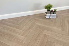 Soft Oak Herringbone Wood Effect Waterproof Lino Slip Resistant Vinyl Flooring