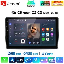 Carplay 9" per Citroen C2 C3 2001-2010 Android 15 Autoradio GPS Navi WiFi 2+64GB