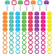 80 Pieces 1Inch Colored Key Covers Caps Tags Covers Set Plastic Key Color Ide...