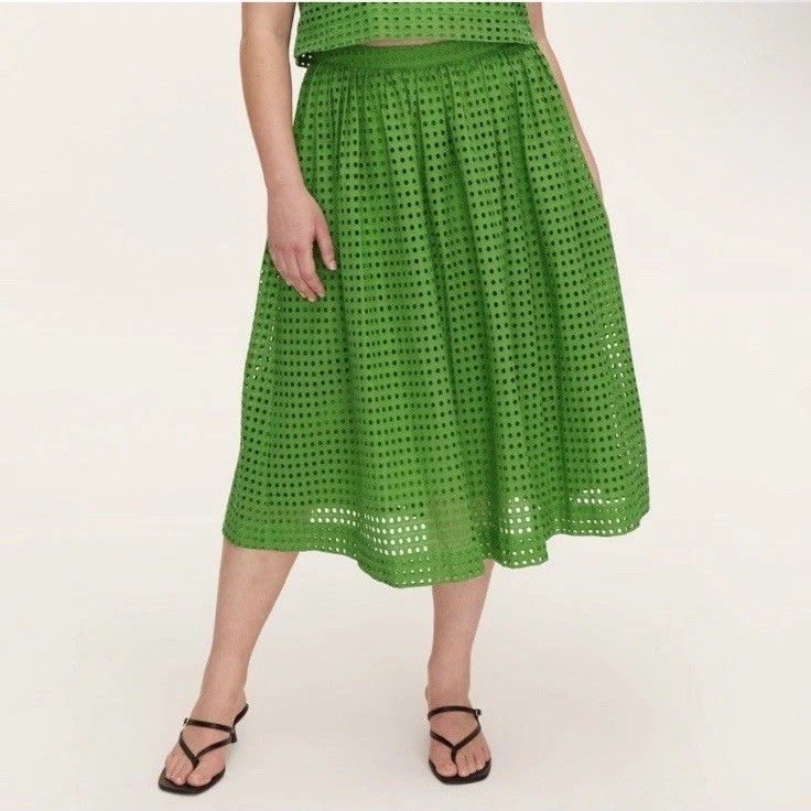 KATE SPADE NEW YORK x Target Eyelet Volume Midi Skirt Size