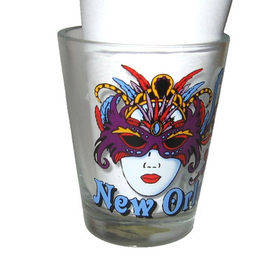 New Orleans Souvenir Shot Glass Louisiana Mardi Gras Mask