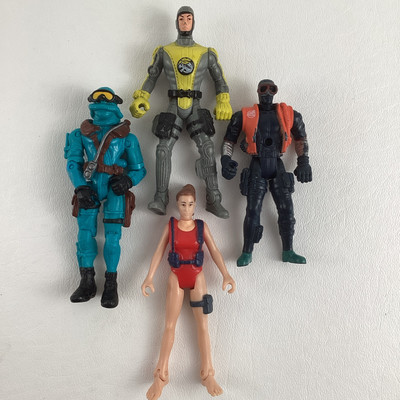 Chap Mei Adventure 4'' Action Figures Deep Sea Rescue Marine Diver Lot Vintage