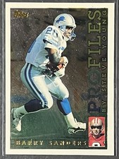 1995 Topps Barry Sanders Profiles #PF-10 Lions Detroit HOF Goat Steve Young